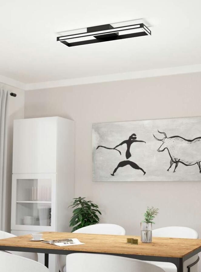 EGLO Plafondlamp SALVILANAS-Z App en spraakbesturing Alexa dimbaar metalen plafondlamp zwart (1 stuk) - Foto 3