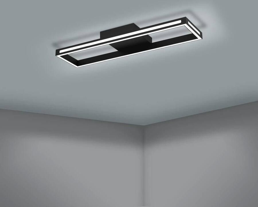EGLO Plafondlamp SALVILANAS-Z App en spraakbesturing Alexa dimbaar metalen plafondlamp zwart (1 stuk) - Foto 2