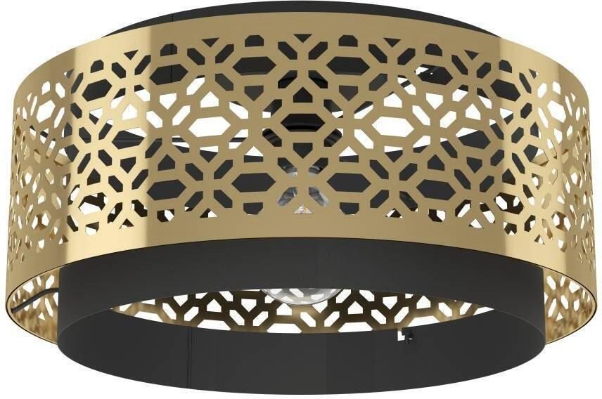 EGLO Plafondlamp SANDBACH Deckenlampe Stahl E27 Vintage Wohnzimmerlampe Lampe Plafondlamp metaal in messing en zwart E27 fitting Ø 42 cm (1 stuk) - Foto 2