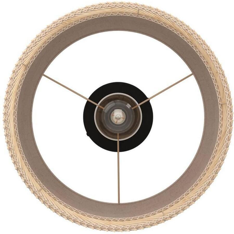 EGLO Plafondlamp TABLEY plafondlamp woonkamerlamp linnen bamboe natuur E27 Plafondlamp woonkamerlamp linnen en bamboe opbouwlamp Ø 38 cm (1 stuk)