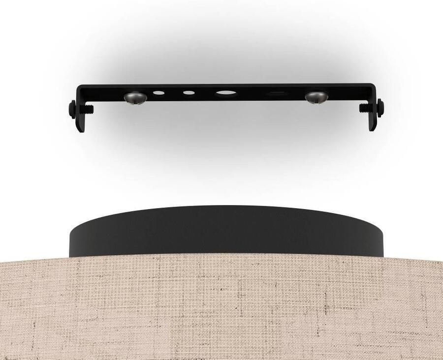 EGLO Plafondlamp TABLEY plafondlamp woonkamerlamp linnen bamboe natuur E27 Plafondlamp woonkamerlamp linnen en bamboe opbouwlamp Ø 38 cm (1 stuk) - Foto 2