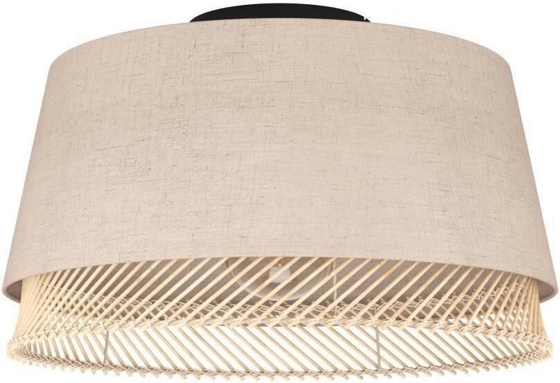 EGLO Plafondlamp TABLEY plafondlamp woonkamerlamp linnen bamboe natuur E27 Plafondlamp woonkamerlamp linnen en bamboe opbouwlamp Ø 38 cm (1 stuk) - Foto 4