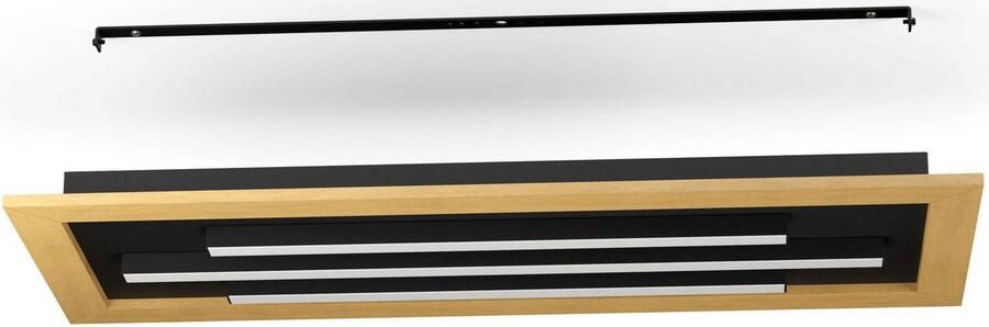 EGLO Plafondlamp TIRRENARA Plafondlamp in zwart en bruin van staal hout warmwit-koudwit (1 stuk) - Foto 5