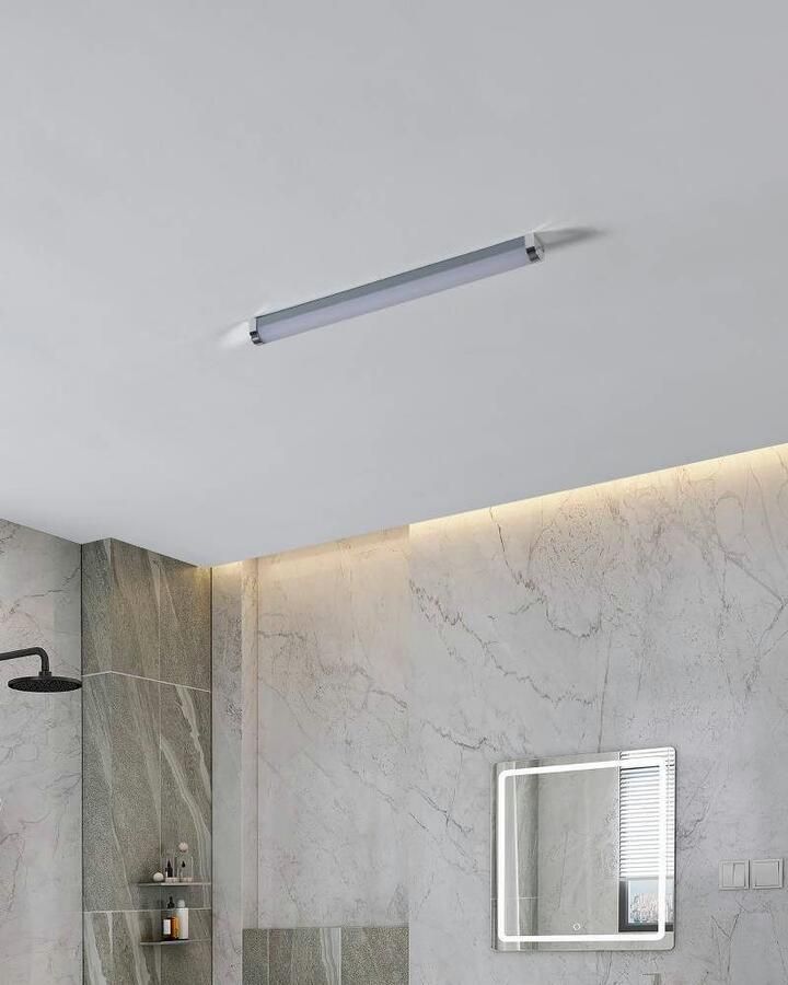 EGLO Plafondlamp TRAGACETE 1 spiegel lamp wandlamp zilver wit chroom IP44 (1 stuk)