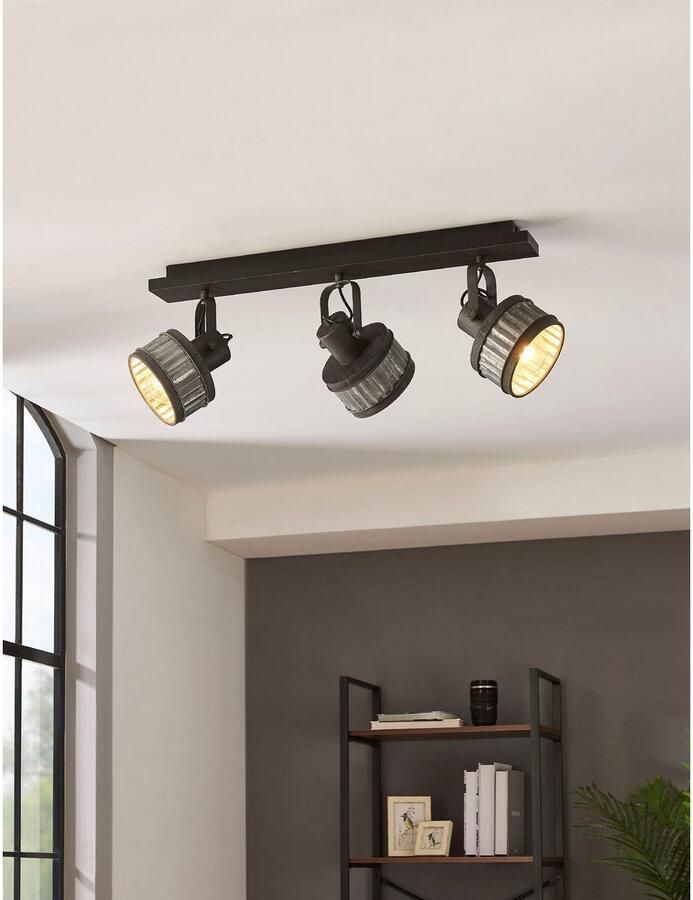 EGLO Plafondlamp TURROCK Plafondlamp vintage industrieel grijs-patina slaapkamerlamp E27 (1 stuk) - Foto 2