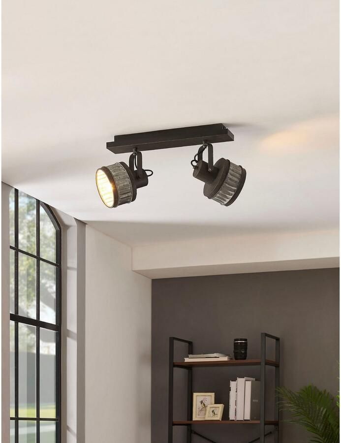 EGLO Plafondlamp TURROCK Plafondlamp vintage industrieel grijs-patina slaapkamerlamp E27 (1 stuk) - Foto 2