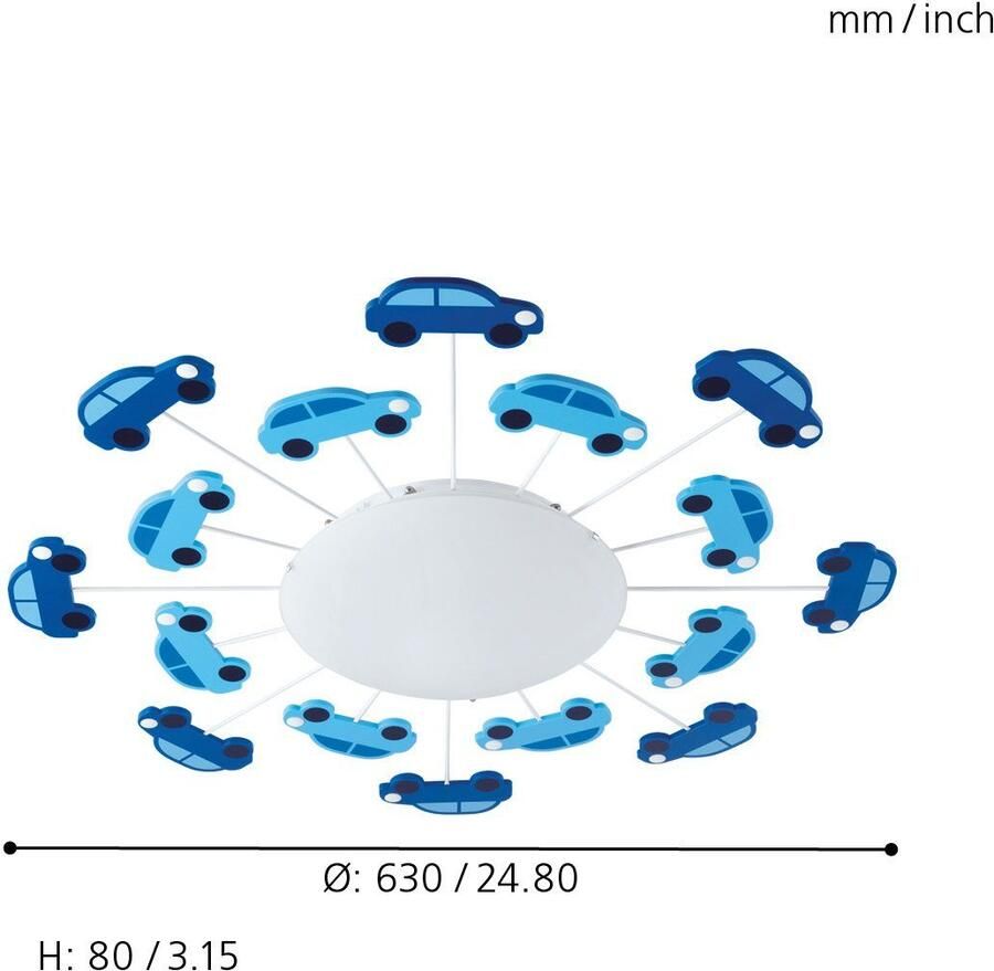 EGLO Muur- plafondlamp VIKI 1 blauw 92146 - Foto 2