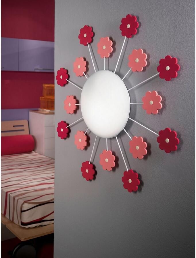 EGLO  Viki 1 Plafond- en Wandlamp - E27 - Ø 61 5 cm - Roze Wit - Foto 5