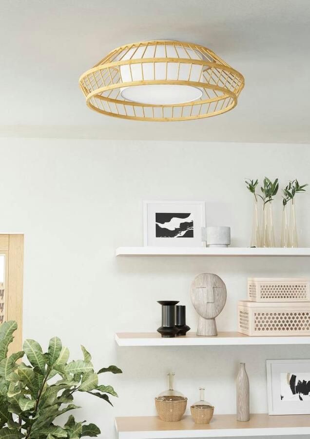 EGLO connect.z Yuku-Z Plafondlamp Ø 46 cm Wit Bruin Instelbaar RGB & wit licht Dimbaar Zigbee - Foto 7