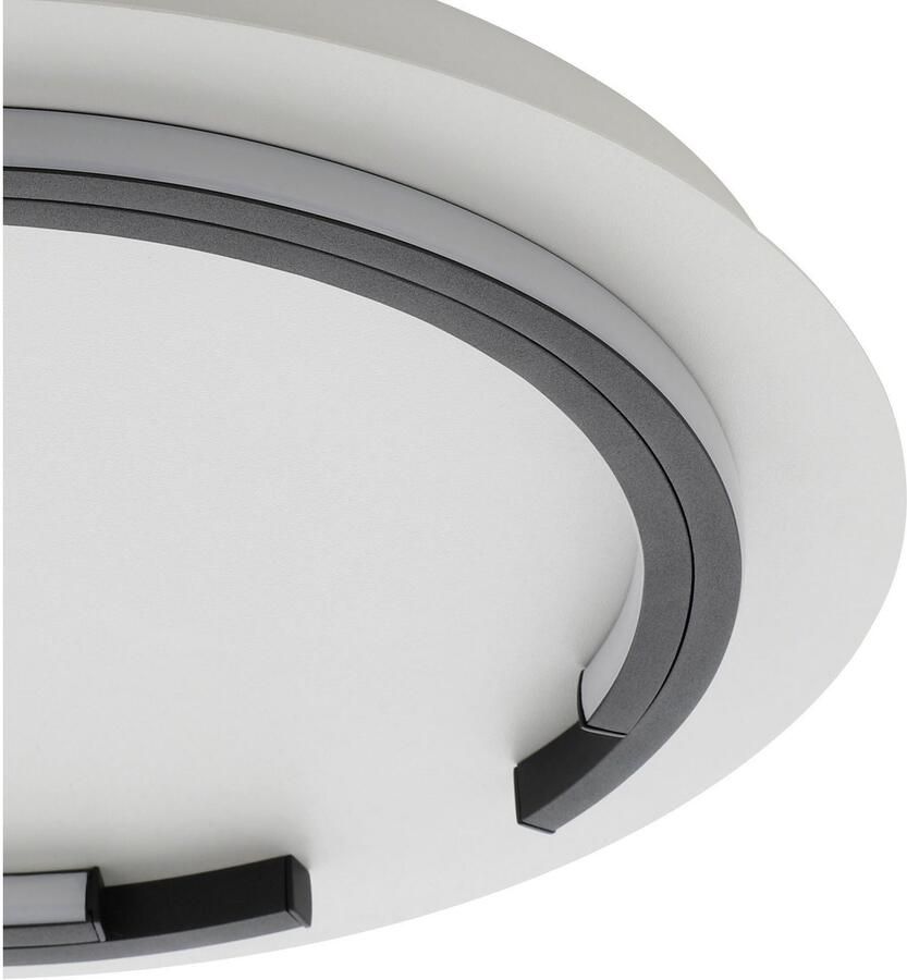 EGLO Plafondlamp ZAMPOTE Plafondlamp in wit en zwart van alu staal 25W warmwit (1 stuk) - Foto 2