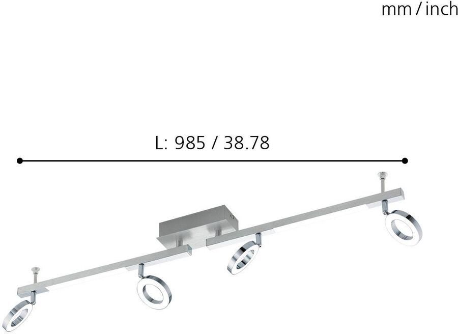 EGLO Plafondspot CARDILLIO 1 Deckenstrahler Alu Stahl und Kunststoff IP20 Flurlampe Led-plafondlamp - Foto 2