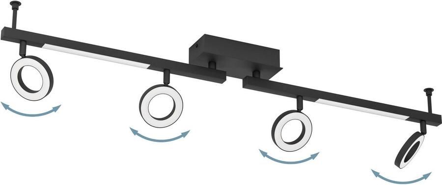 EGLO Ledplafondspots CARDILLIO Plafondspot van aluminium staal 3 2W en 3 3W Warm wit (1 stuk) - Foto 3