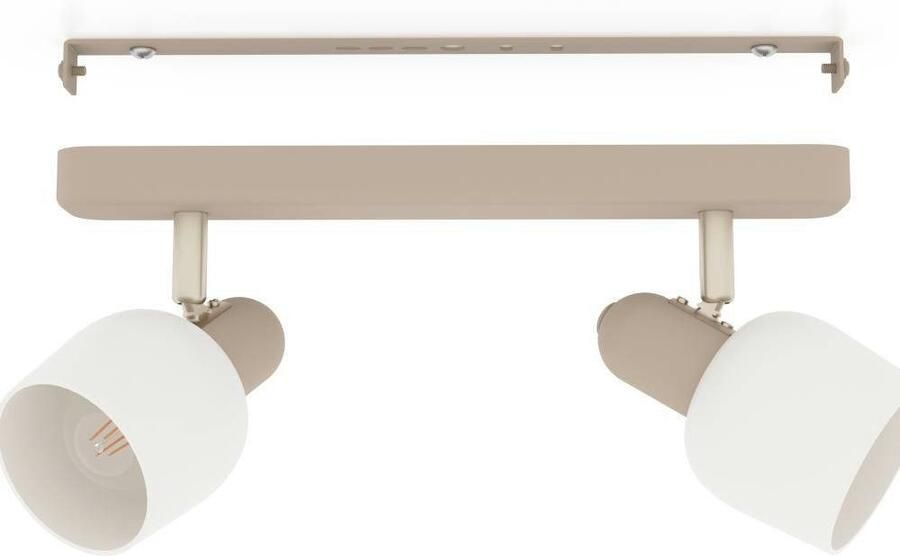 EGLO Plafondspot CORATO Plafondlamp metaal in zandkleur nikkel-mat glas in wit E14 (1 stuk) - Foto 2