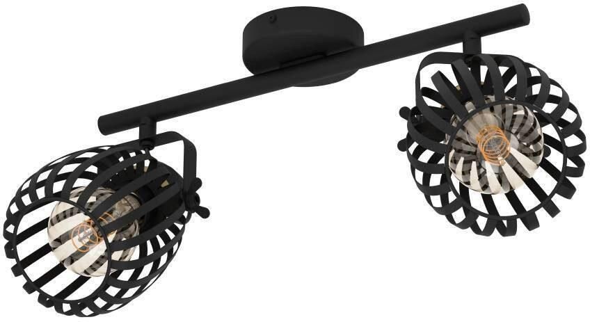 EGLO Plafondspot GIRONA Deckenstrahler Stahl IP20 E27 Wohnzimmerlampe Flurlampe Plafondlamp metaal in zwart en geborsteld messing plafondspot E27 (1 stuk) - Foto 5