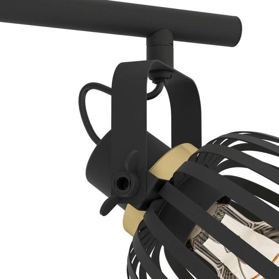 EGLO Plafondspot GIRONA Deckenstrahler Stahl IP20 E27 Wohnzimmerlampe Flurlampe Plafondlamp metaal in zwart en geborsteld messing plafondspot E27 (1 stuk)