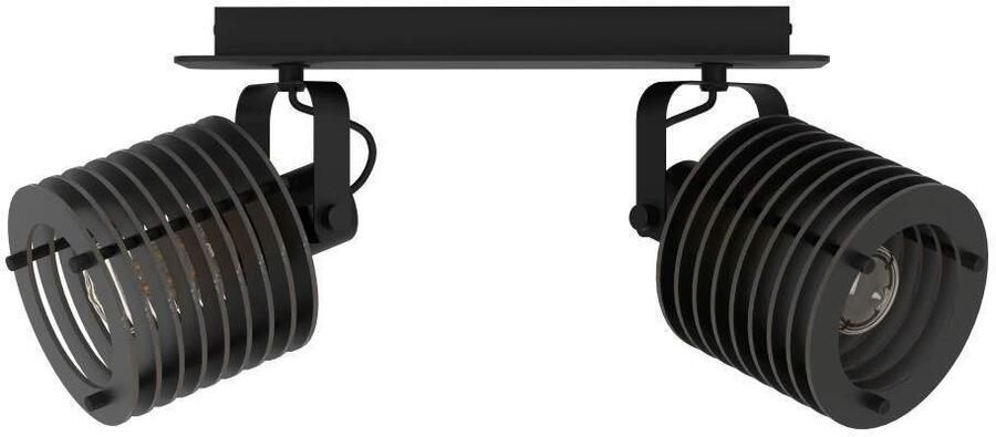 EGLO Plafondspot SEGOVIA Plafondlamp metaal en hout in zwart plafondspot met E27 fitting (1 stuk) - Foto 5