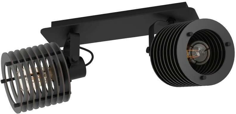 EGLO Plafondspot SEGOVIA Plafondlamp metaal en hout in zwart plafondspot met E27 fitting (1 stuk) - Foto 6