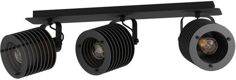 EGLO Plafondspot SEGOVIA Plafondlamp metaal en hout in zwart plafondspot met E27 fitting (1 stuk) - Foto 4