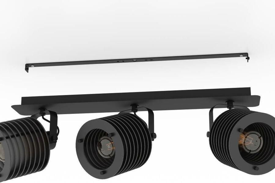 EGLO Plafondspot SEGOVIA Plafondlamp metaal en hout in zwart plafondspot met E27 fitting (1 stuk) - Foto 3