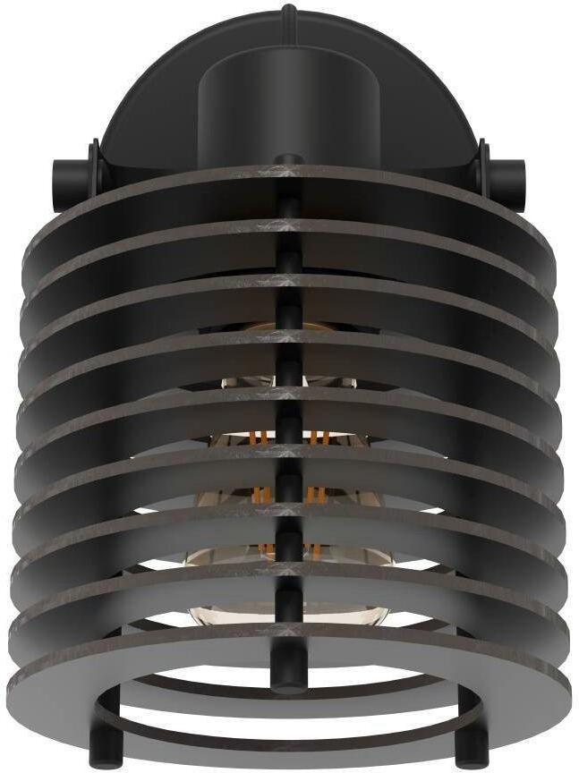EGLO Plafondspot SEGOVIA Wandlamp wandspot van metaal en hout in zwart E27 fitting (1 stuk) - Foto 5