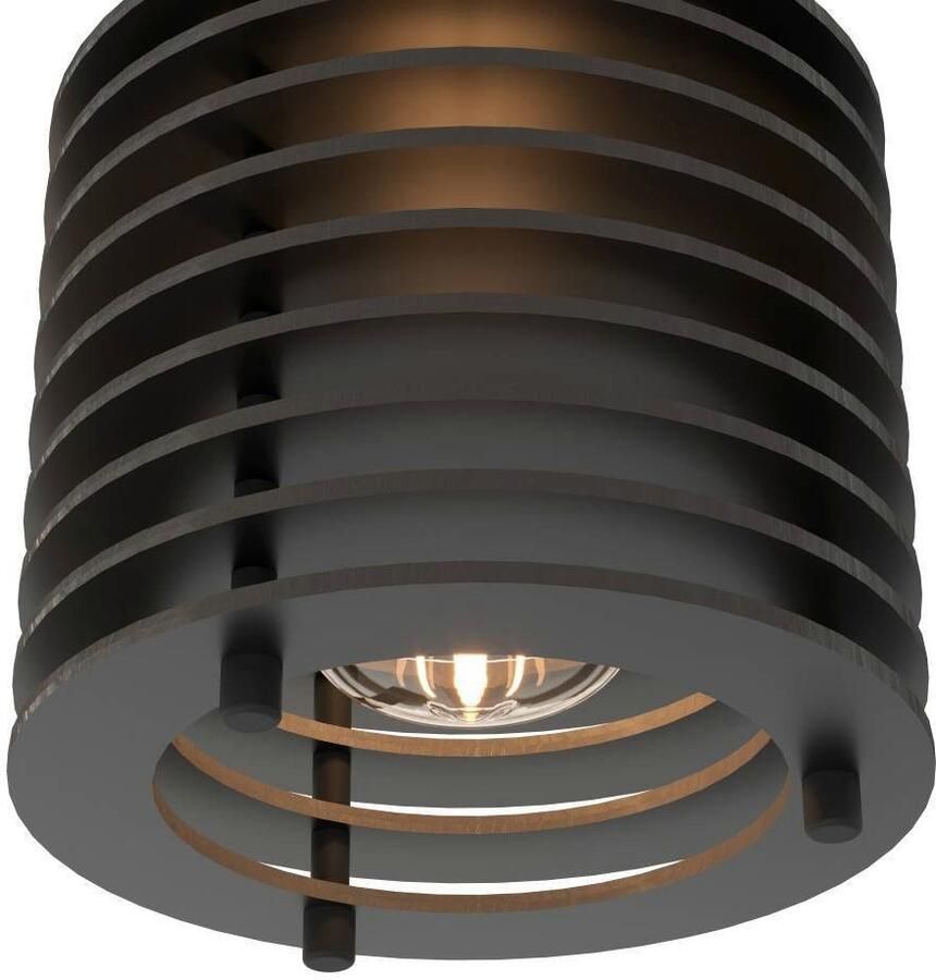 EGLO Plafondspot SEGOVIA Wandlamp wandspot van metaal en hout in zwart E27 fitting (1 stuk)