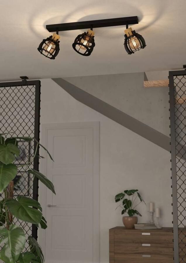 EGLO Plafondspot STILLINGTON 1 Plafondlamp industriële ontwerp zwart plafondspot (1 stuk) - Foto 4