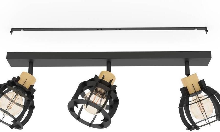 EGLO Plafondspot STILLINGTON 1 Plafondlamp industriële ontwerp zwart plafondspot (1 stuk)