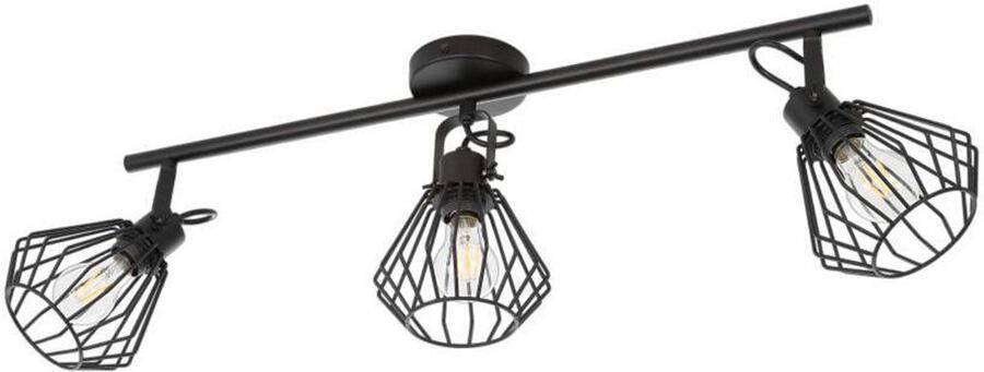 EGLO Plafondspot TABILLANO Deckenstrahler Stahl IP20 E27 Wohnzimmerlampe Flurlampe Plafondlamp staal zwart keukenlamp spots met E27 fitting (1 stuk) - Foto 3