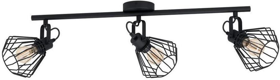 EGLO Plafondspot TABILLANO Deckenstrahler Stahl IP20 E27 Wohnzimmerlampe Flurlampe Plafondlamp staal zwart keukenlamp spots met E27 fitting (1 stuk) - Foto 2