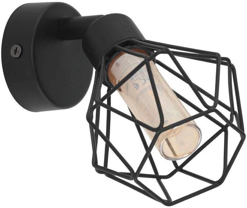 EGLO Plafondspot ZAPATA 1 Vintage wandlamp in retro look staal zwart amber G9 (1 stuk) - Foto 2