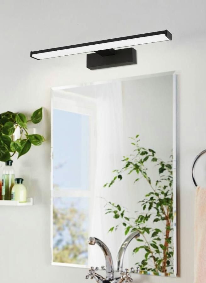 EGLO Spiegellamp PANDELLA 1 Wandlamp LED spiegel lamp in zwart wit IP44 L 40 cm (1 stuk)