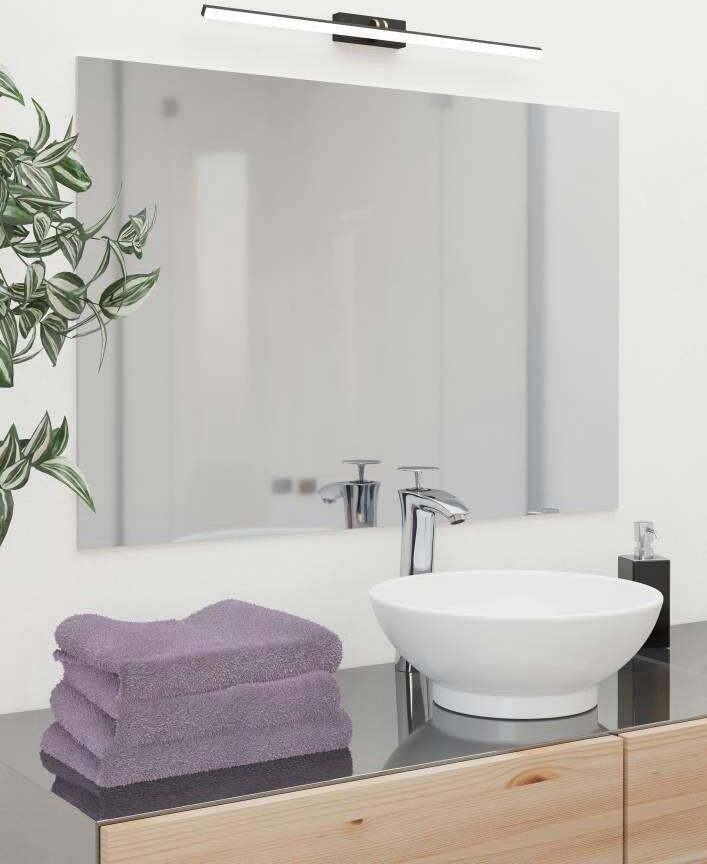 EGLO Spiegellamp VERDELLO Spiegellampe Kunststoff IP44 Wandlampe Badezimmerlampe Wandlamp van kunststof in zwart wit en messing badkamerlamp IP44 (1 stuk)