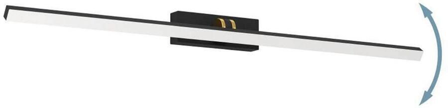 EGLO Spiegellamp VERDELLO Spiegellampe Kunststoff IP44 Wandlampe Badezimmerlampe Wandlamp van kunststof in zwart wit en messing badkamerlamp IP44 (1 stuk) - Foto 4