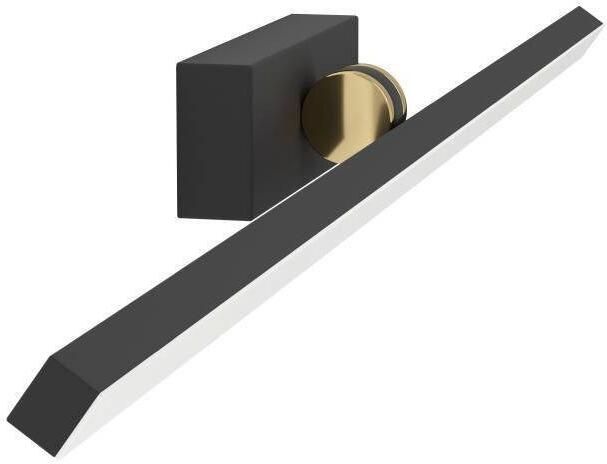 EGLO Spiegellamp VERDELLO Spiegellampe Kunststoff IP44 Wandlampe Badezimmerlampe Wandlamp van kunststof in zwart wit en messing badkamerlamp IP44 (1 stuk) - Foto 3