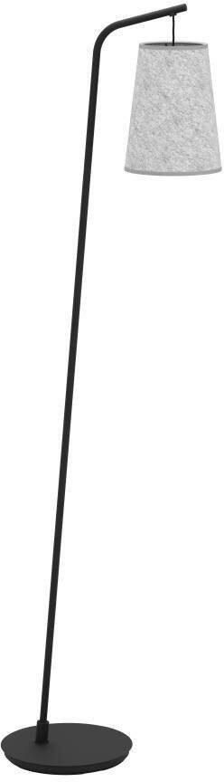 EGLO Staande lamp ALSAGER Vloerlamp metaal in zwart grijs vilt E27 fitting 170 cm (1 stuk) - Foto 2