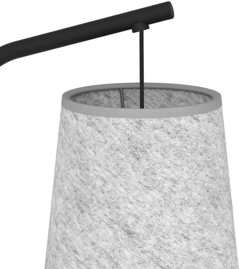 EGLO Staande lamp ALSAGER Vloerlamp metaal in zwart grijs vilt E27 fitting 170 cm (1 stuk)
