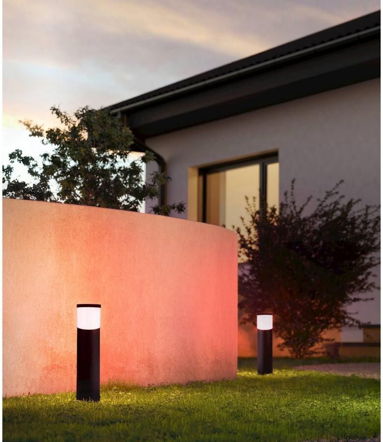 EGLO Staande lamp BASALGO-Z vloerlamp buitenverlichting zwart IP44 ZigBee 3.0 App spraakbesturing Alexa ‎‎112x110x470cm excl. afstandsbediening (1 stuk) - Foto 4