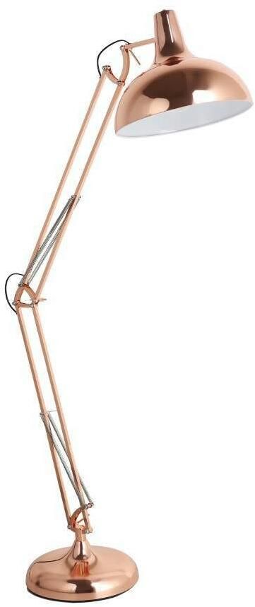 EGLO Staande lamp BORGILLIO Vloerlamp industrieel staal in koper E27 incl. voetknop (1 stuk) - Foto 6