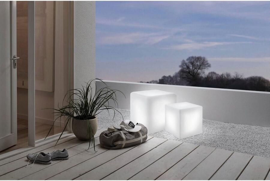 EGLO Staande lamp BOTTONA Wit kunststof blok excl. E27 1X15W (1 stuk) - Foto 2