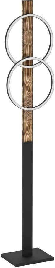 EGLO Staande lamp BOYAL Vloerlamp gebrandhout zwart metaal vloerlamp 150 cm (1 stuk) - Foto 5