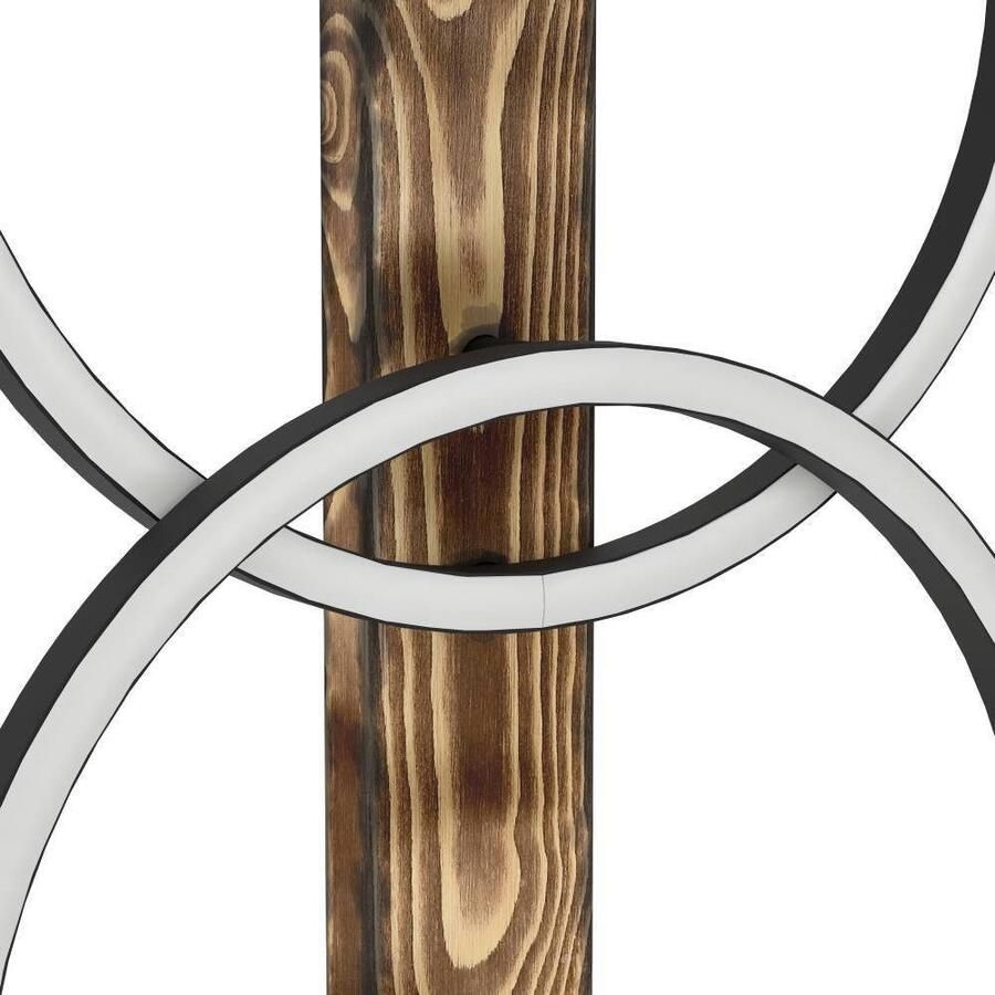 EGLO Staande lamp BOYAL Vloerlamp gebrandhout zwart metaal vloerlamp 150 cm (1 stuk) - Foto 2