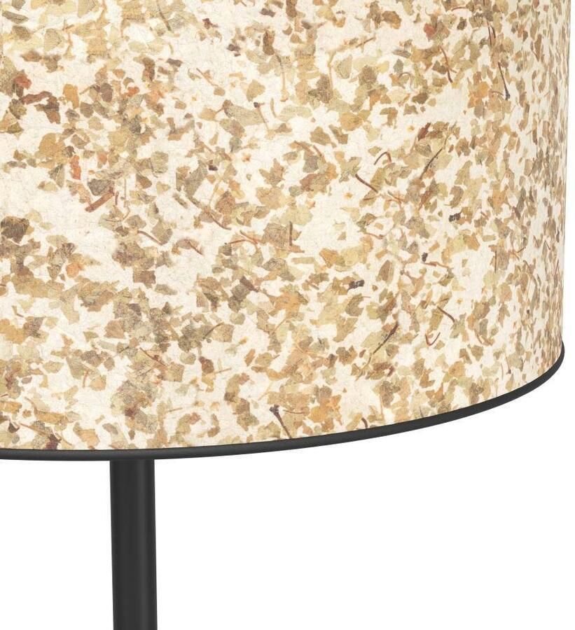 EGLO Staande lamp BUTTERBURN Stehlampe Stahl und Textil Wohnzimmerlampe E27 Lampe Vloerlamp met berkenbladeren vloerlamp 162 cm (1 stuk)