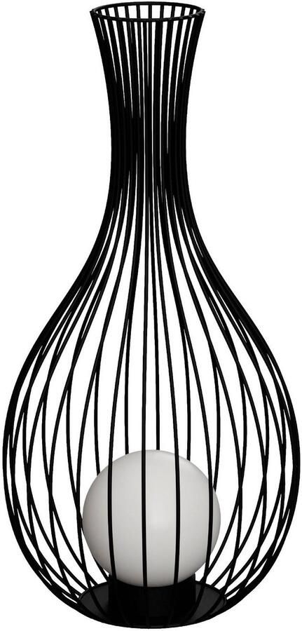 EGLO Staande lamp FOSSOMBRONE Vloerlamp in zwart van verzinkt staal excl. E27 1X10W (1 stuk)