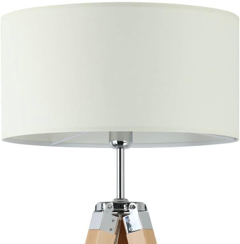 EGLO Staande lamp LANTADA Stehlampe Stahl und Holz E27 IP20 Wohnzimmerlampe Lampe Vloerlamp natuur en beige met schakelaar FSC gecertificeerd E27 (1 stuk)