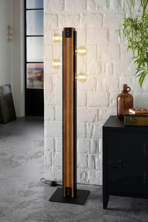 EGLO Layham Vloerlamp E27 127 5 cm Bruin Zwart - Foto 3