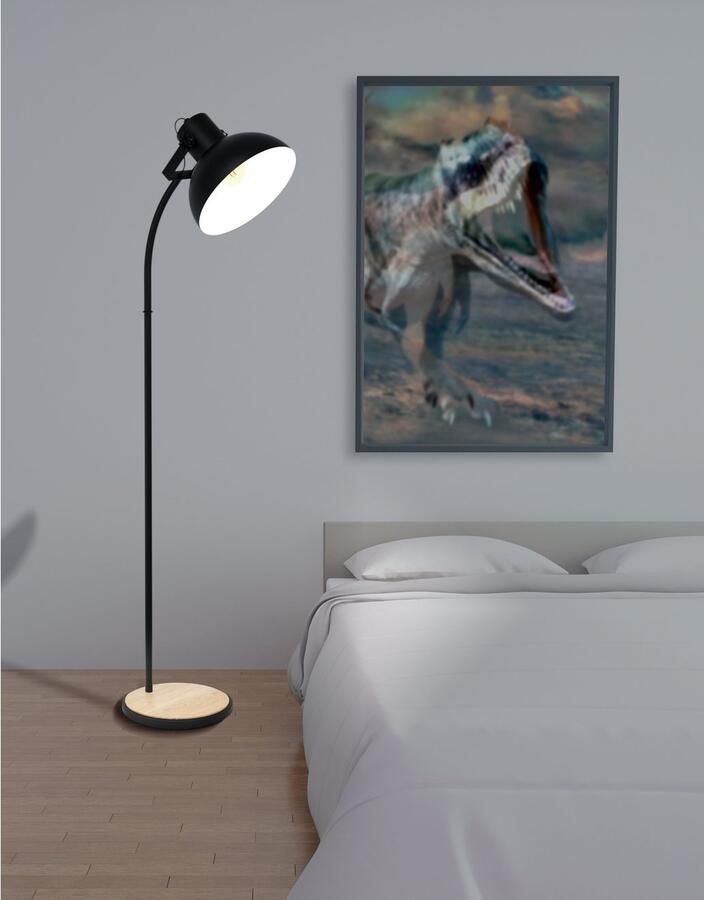 EGLO Lubenham Vloerlamp E27 160 cm Zwart Bruin - Foto 2