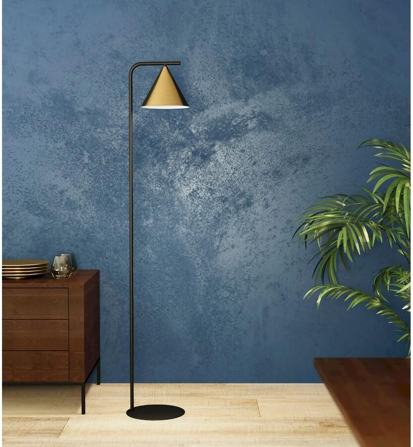 EGLO Staande lamp NARICES Vloerlamp in zwart van staal excl. E27 1X40W (1 stuk) - Foto 2