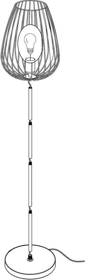 EGLO Staande lamp NEWTOWN vloerlamp zwart staal E27 schakelaar - Foto 2