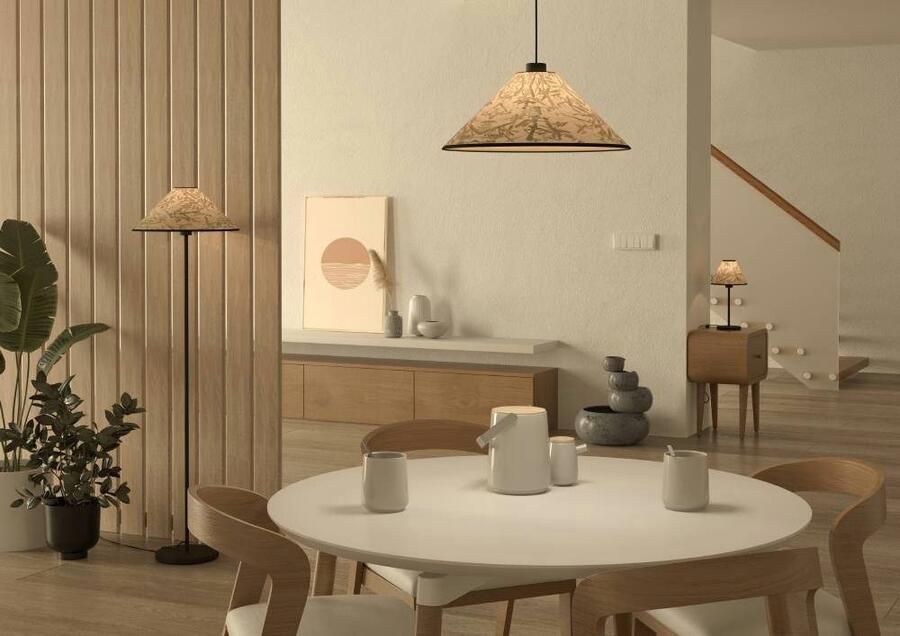 EGLO Hanglamp OXPARK Hanglamp eetkamerlamp textiel bamboe bladeren hanglamp (1 stuk) - Foto 6