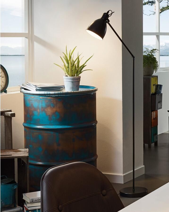 EGLO Staande lamp PRIDDY vloerlamp staande lamp staal zwart E27 industrieel - Foto 5